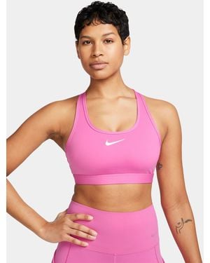 Nike Women's Swoosh Medium Support Sports Bra - Pink