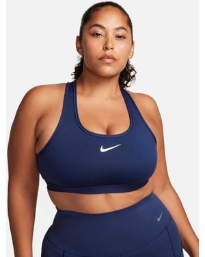 Nike Women's Swoosh Medium Support Sports Bra - Blue