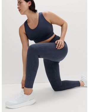 GOODMOVE Women's Go Move Cool Comfort Embossed High Waisted Gym leggings - Blue