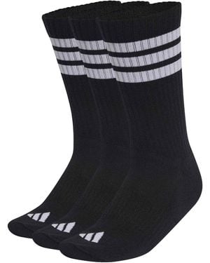 adidas Women's 3-stripes Cushioned Crew Socks 3 Pair Pack - Black