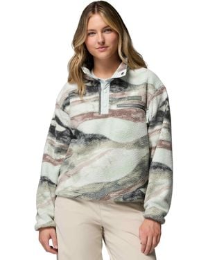 Columbia Women's Helvetia Ii Cropped Sherpa Half Snap Printed Fleece - Grey