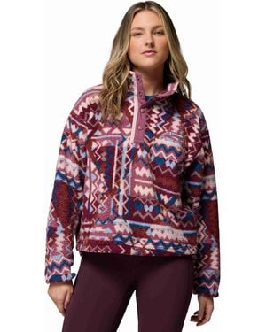 Columbia Women's Helvetia Ii Cropped Sherpa Half Snap Printed Fleece - Red