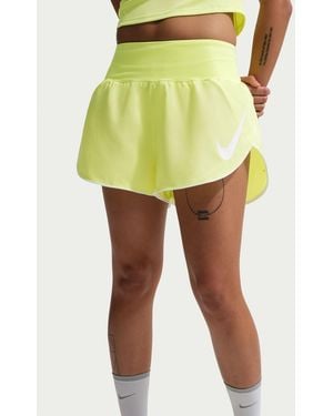 Nike Women's Tempo Flow Swoosh Dri-fit Running Shorts - Yellow