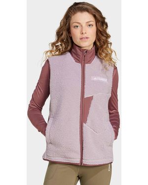 adidas Terrex Xploric High Pile Fleece Vest - Purple