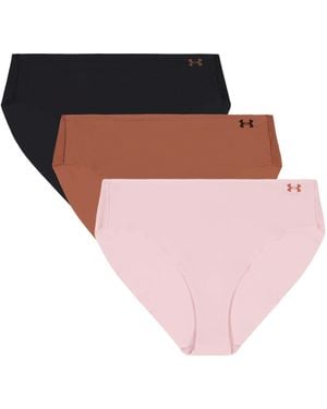 Under Armour Women's Pure Stretch 3-pack No Show Bikini - Pink