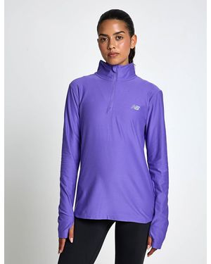 New Balance Women's Sport Essentials Space Dye 1/4 Zip - Purple