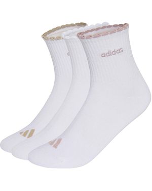 adidas Women's Quarter Sock 3 Pair Pack - White
