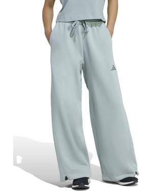 adidas Women's All Szn Fleece Loose Wide-leg Trousers - Blue