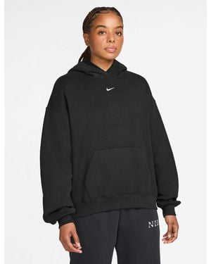 Nike Women's Studio Fleece Oversized Pullover Hoodie - Black