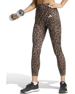 adidas Women's Optime Essentials 3-stripes Leopard 7/8 leggings - Grey