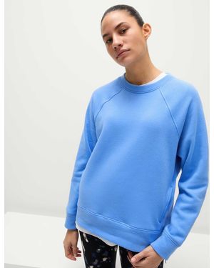 GOODMOVE Women's Cotton Rich Crew Neck Sweatshirt - Blue