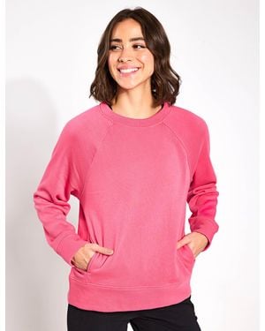 GOODMOVE Women's Cotton Rich Crew Neck Sweatshirt - Pink