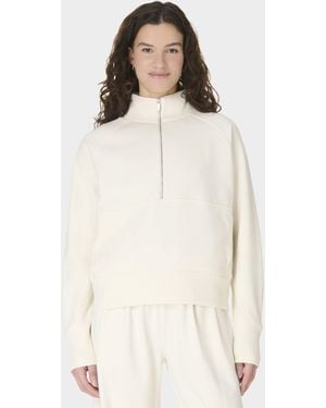 Sweaty Betty Women's Revive Rib Mix Half Zip Sweatshirt - Natural