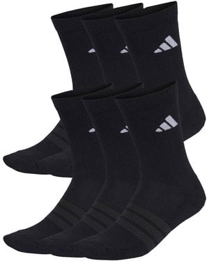 adidas Women's Cushioned Crew Socks 6 Pair Pack - Black