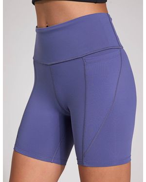 Reebok Women's Lux High Waisted Biker Shorts 6" - Blue