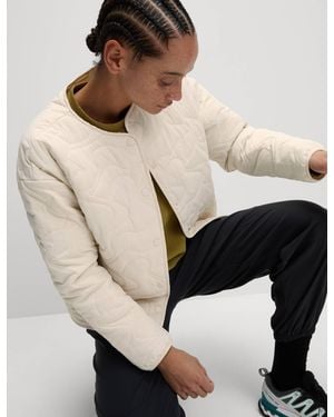 GOODMOVE Women's Quilted Lightweight Collarless Jacket - Natural