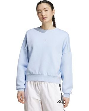 adidas Women's Essentials Small Logo Feelcozy Sweatshirt - Blue