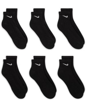 Nike Women's Everyday Cushioned Training Ankle Socks (6 Pairs) - Black
