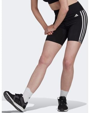 adidas Women's Training Essentials 3-stripes High Waisted Short leggings - Black