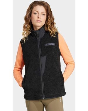 adidas Women's Terrex Xploric High Pile Fleece Vest - Black