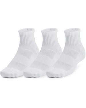 Under Armour Women's Training Cotton 3-pack Quarter Socks - White
