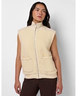 Sweaty Betty Women's Plush Fleece Ribbed Gilet - Natural