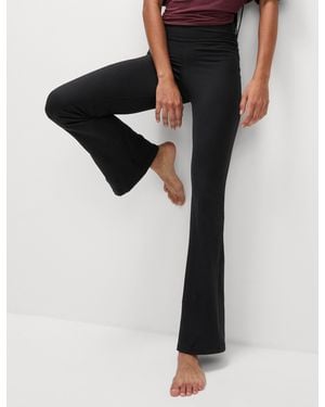 GOODMOVE Women's Ribbed High Waisted Flared Yoga leggings - Black