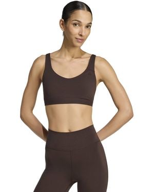 adidas Women's All Me Essentials Medium Support Sports Bra - Brown