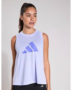 adidas Women's Train Essentials Big Performance Logo Training Tank Top - Blue