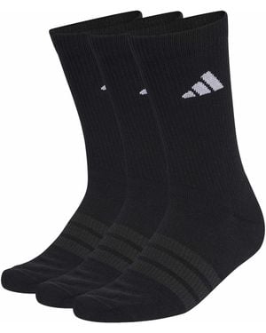 adidas Women's Cushioned Sportswear Crew Socks 3 Pair Pack - Black