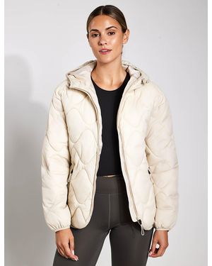 GOODMOVE Stormwear Hooded Puffer Jacket - Natural