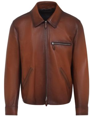 Berluti Leather Jacket - Brown