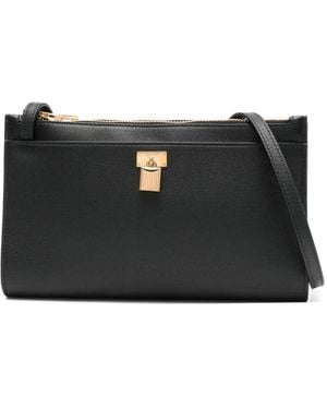 Tom Ford Natural Grain Leather Padlock Mini Bag On Strap - Black