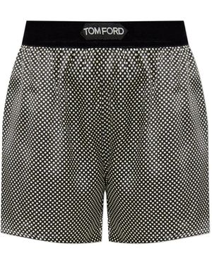 Tom Ford Polka Dot Silk Pj Shorts Clothing - Gray