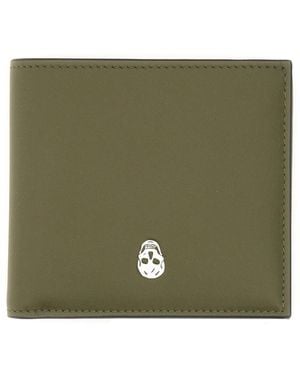 McQueen Bifold Wallet "The Skull" - Green