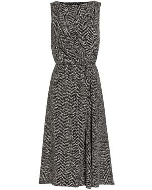 Dolce & Gabbana Chevron Print Heavy Crepe Cocktail Dress - Gray