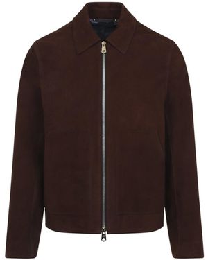 Paul Smith Regular Fit Leather Jacket - Brown
