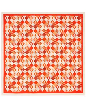 Fendi Micro Ff Silk Foulard Accessories - Orange