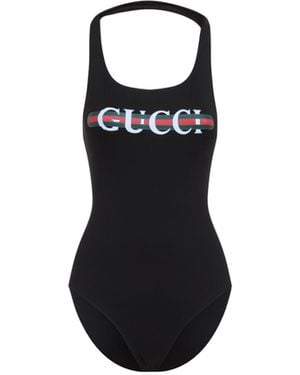 Gucci Logo One Piece Swimwear - Black