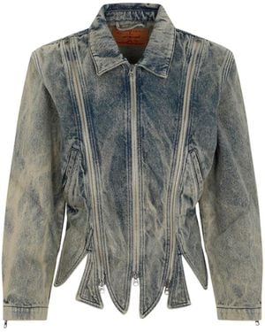 Y. Project Y/Project Tudor Zip Denim Jacket - Gray