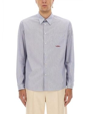 Valentino Striped Cotton Shirt - Gray