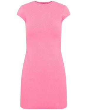Victoria Beckham Cap Sleeve Fitted Mini Dress - Pink