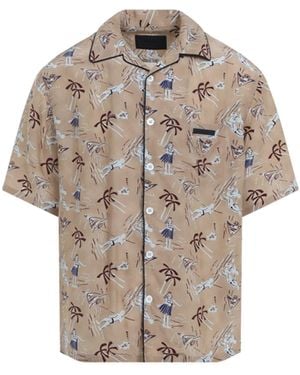Prada Viscose And Silk Shirt - Gray