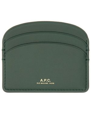 A.P.C. Demi Lune Card Holder - Green
