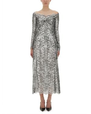 Rabanne Long Lace Dress - Gray
