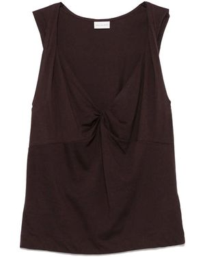 Dries Van Noten Hantex Cotton Tank Top - Brown