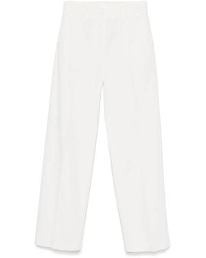 Cellar Door Ima Straight-Leg Mid-Weight Cotton Pants - White