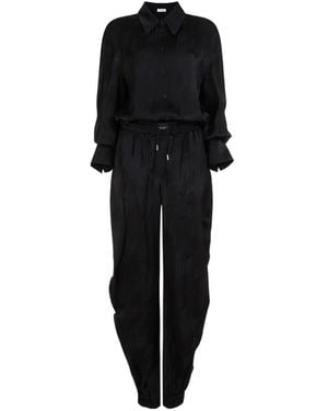 The Attico Overall Viscose Jumpsuit - Black