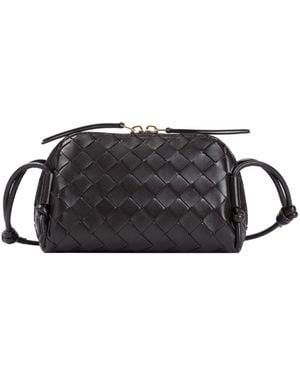 Bottega Veneta Leather Concert Bag - Black
