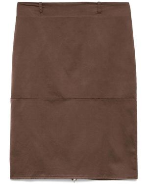 Cellar Door Piper Zip-Up Midi Skirt - Brown